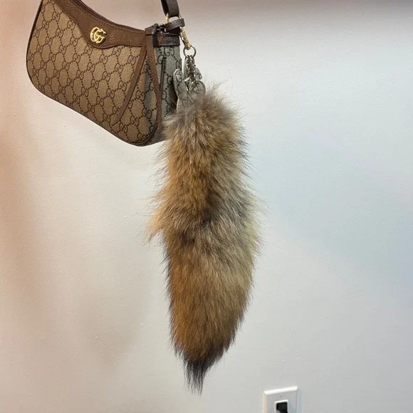 Real fox tail Fur Keychain Accessory - Picture 2 of 5